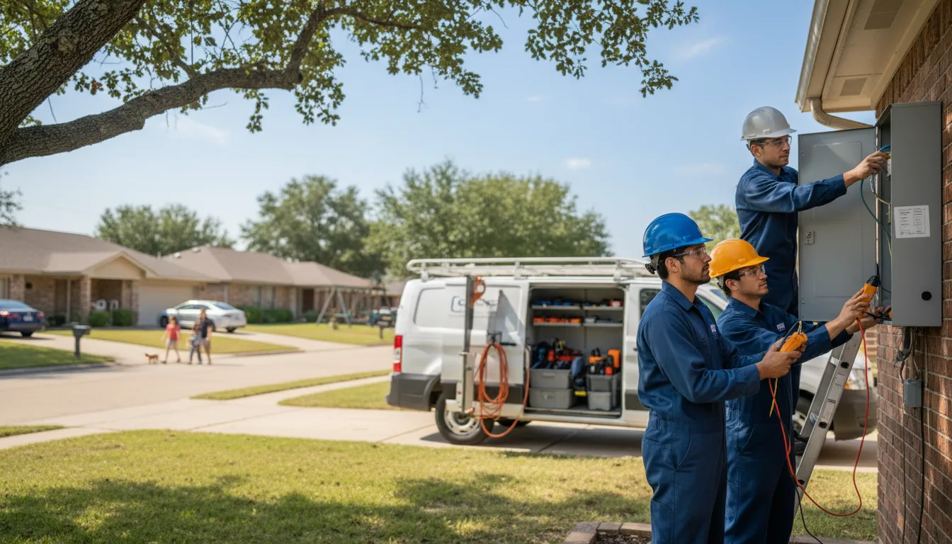 Certified electrician providing emergency electrical services in Mullin, TX